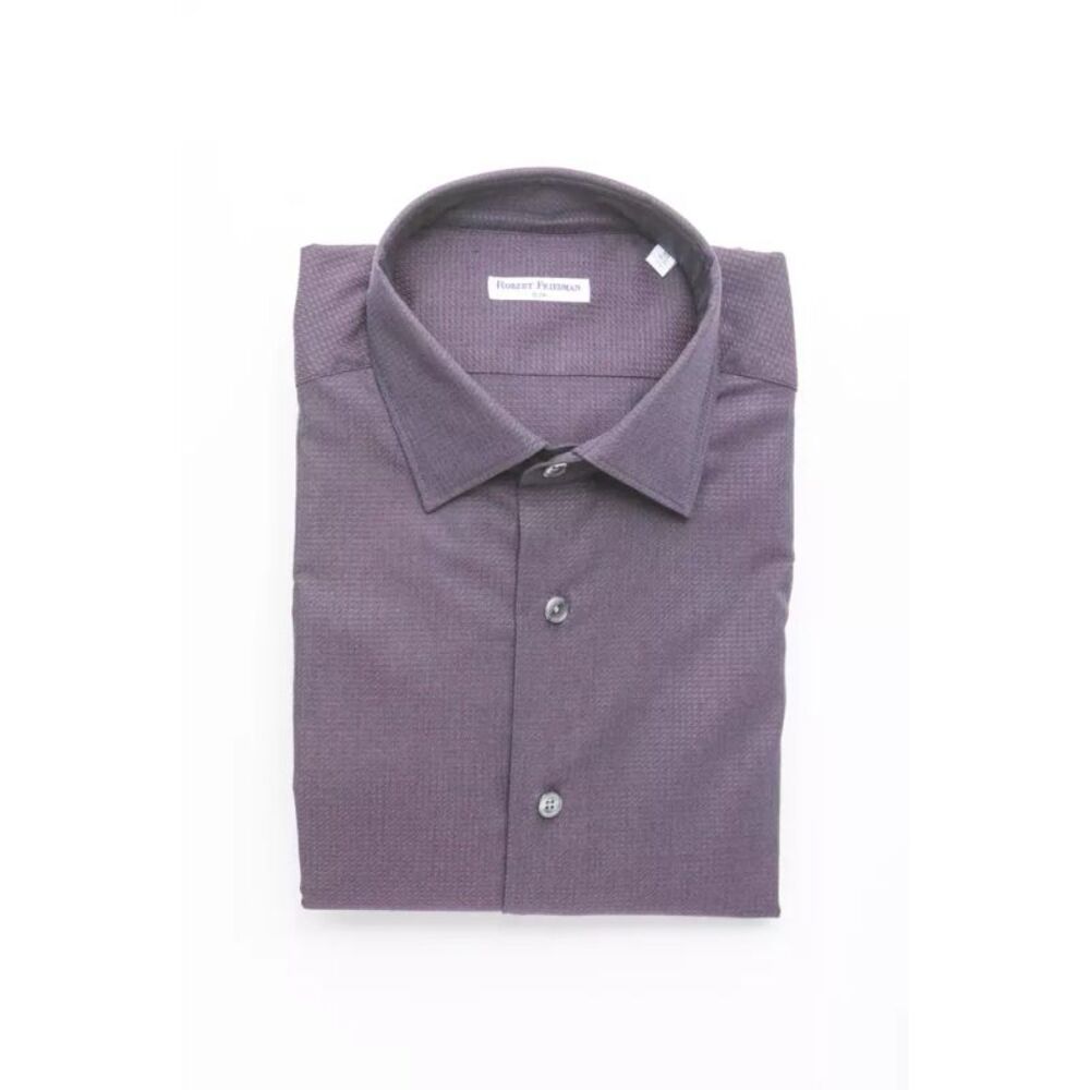 Robert Friedman Burgundy Cotton Men Men's Shirt